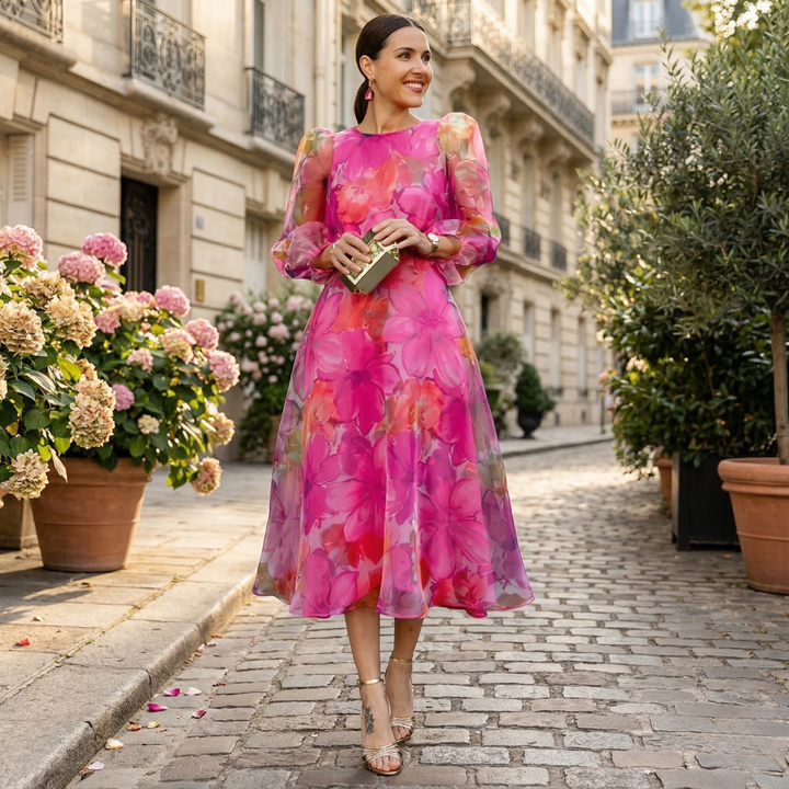 Lara | Floral Print Midi Dress