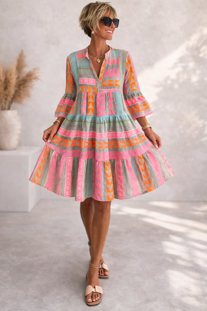 Lucy | Patterned Flowing Midi Dress