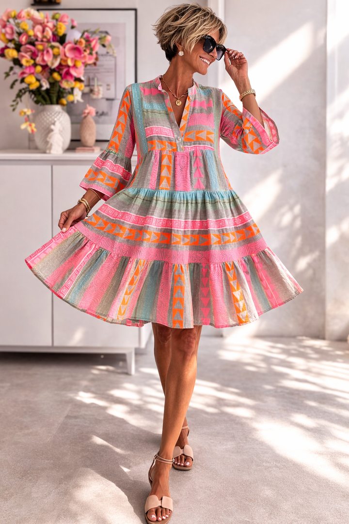 Lucy | Patterned Flowing Midi Dress